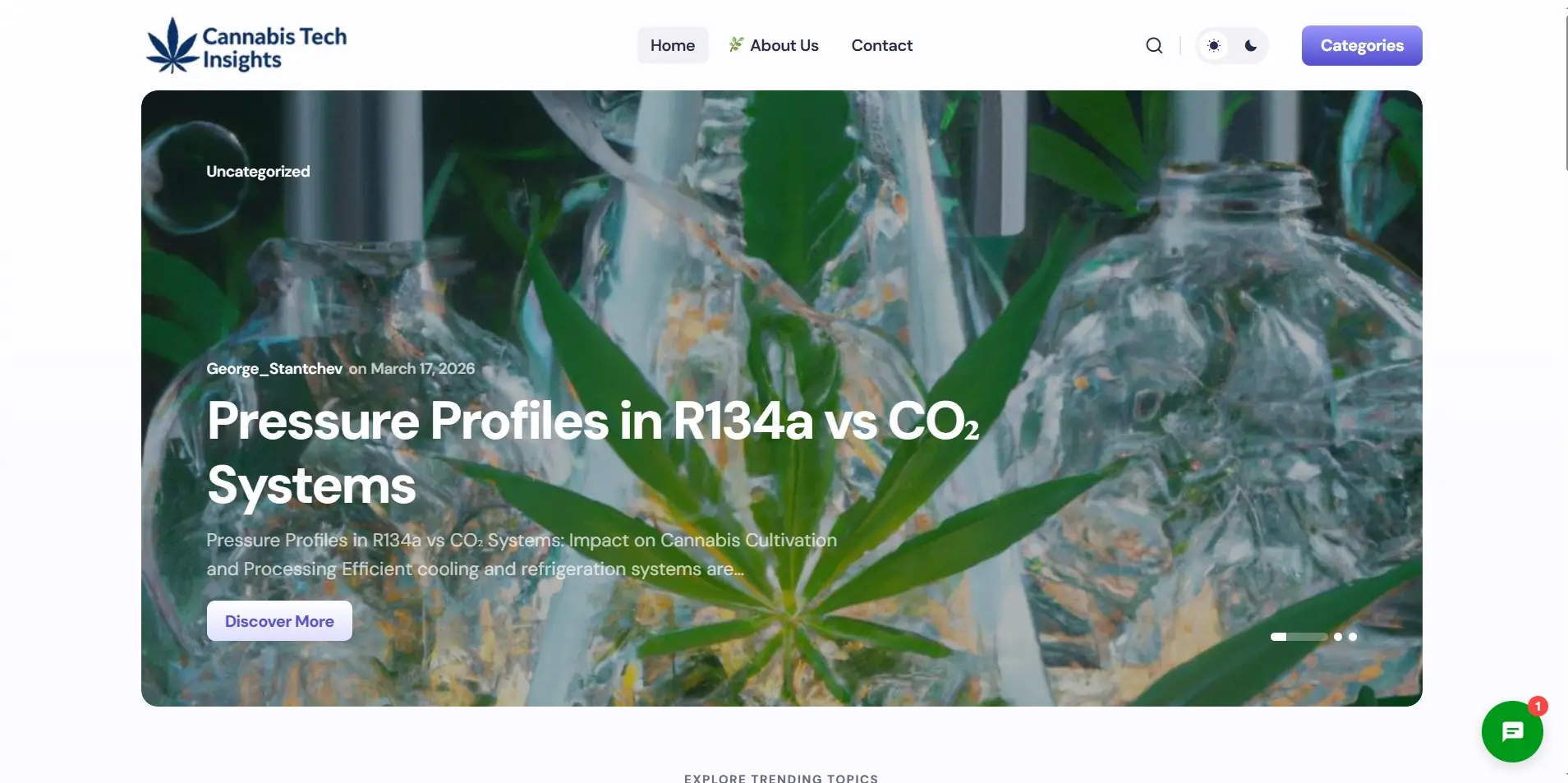 Изработка на сайт - AI Автоматизиран Блог за b2b преработка на канабис